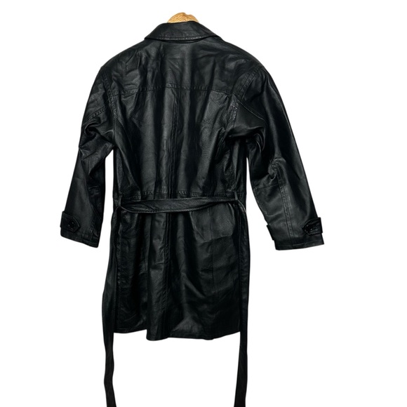 Bagatelle Vintage Y2K Women's Black Leather longline  Jacket Size 10 - Picture 3 of 12